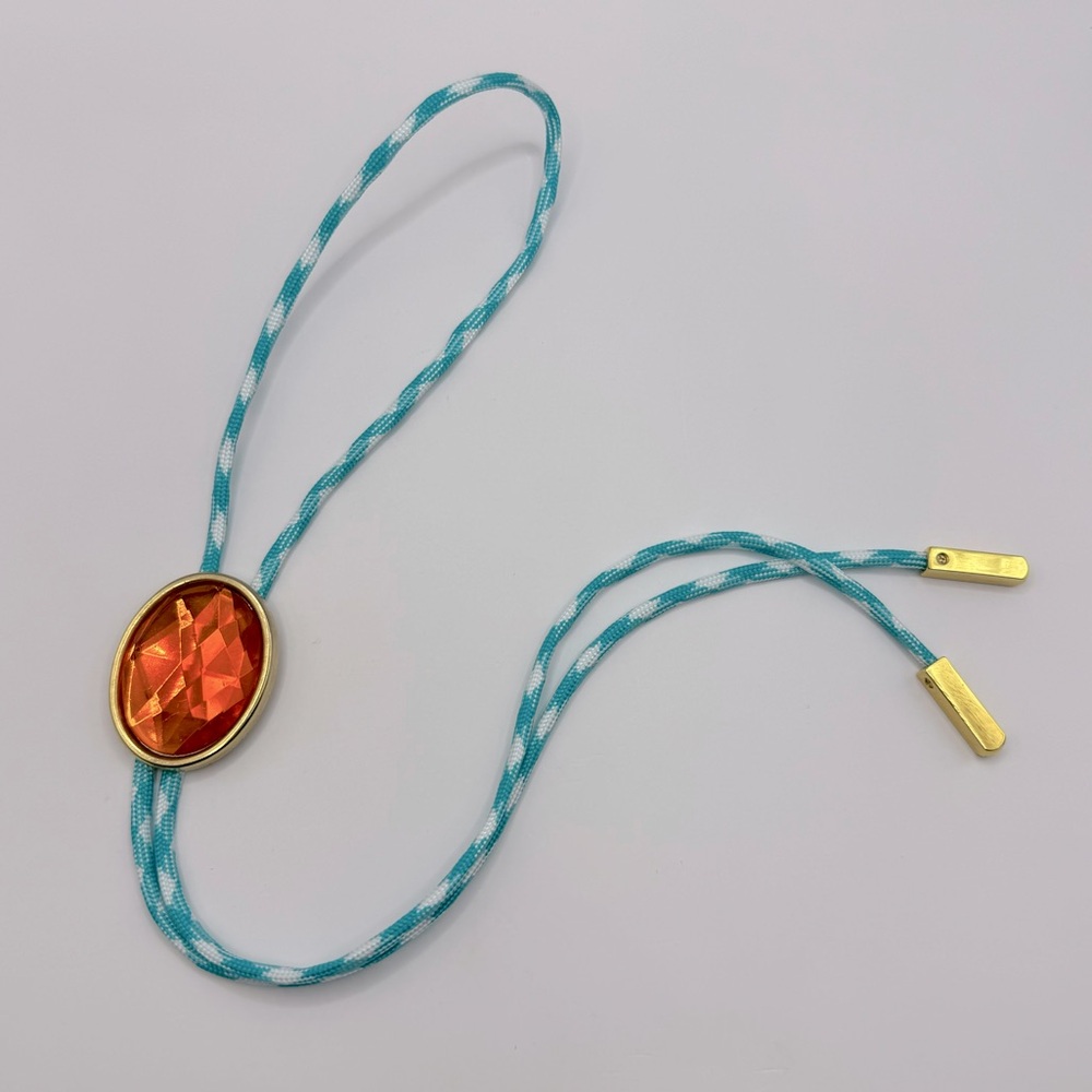 VINTAGE Orange Rhinestone & Paracord Bolo Tie